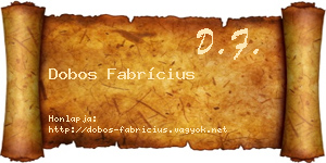 Dobos Fabrícius névjegykártya