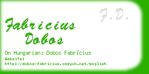fabricius dobos business card